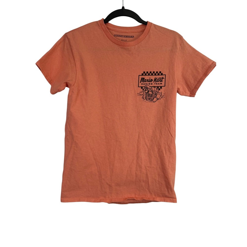 Mario Kart Racing Team Graphic T-Shirt Orange Small Nintendo Mad Engine Tee